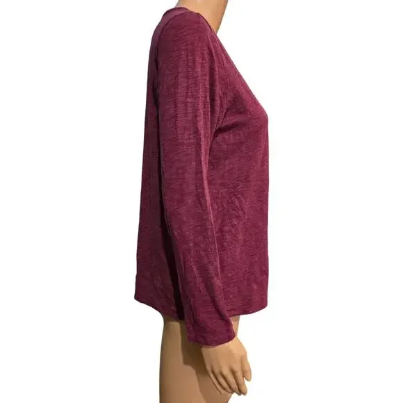 Christian Siriano Maroon Long Sleeve Top Large - Picture 3 of 7